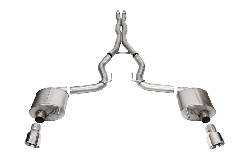 Ford Mustang Performance Exhaust - Dual Rear Exit - CORSA Performance - Cat-Back Sport with 4.5in Pro Series Tips - `24-`27